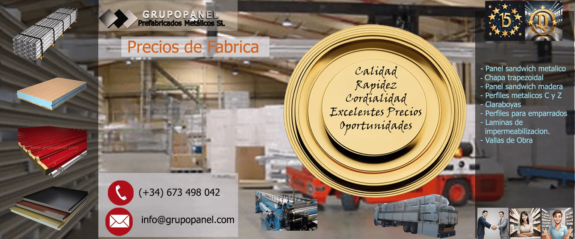 Chapa trapezoidal grecada y panel sandwich venta desde fabrica