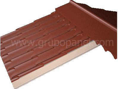 Panel Sandwich Imitacion Teja