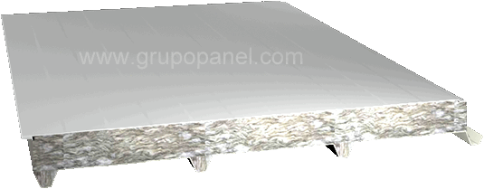 Panel sandwich nucleo lana roca microperfilado
