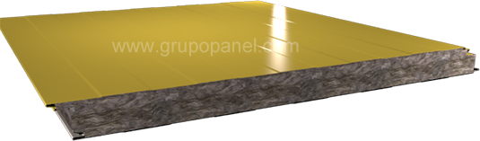 Panel sandwich fachada nucleo lana de roca con fijacion oculta