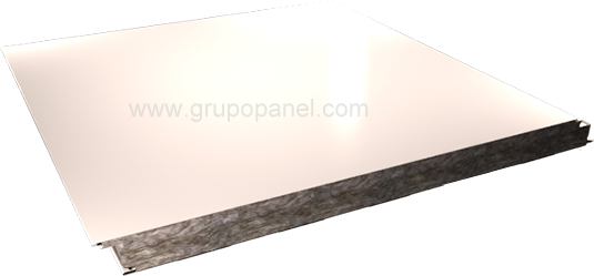 Panel sandwich fachada nucleo lana de roca liso