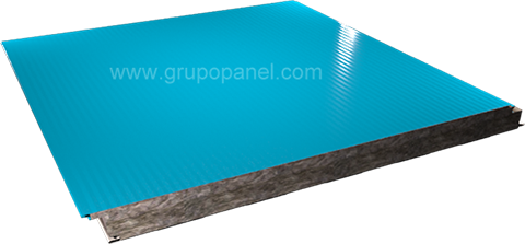 Panel sandwich nucleo lana roca microperfilado